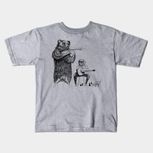 Big Night Blues - Bear and Labrador Retriever Kids T-Shirt